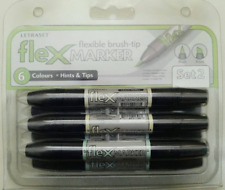 Letraset Flexmarker set 2 - 6 colour marker pen set - blues / yellows / grey