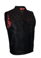 custom made Black Leather Vest