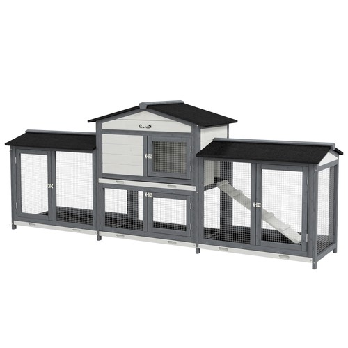 Wooden rabbit hutch - 90.5",