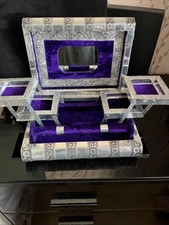 Vintage Indian Style Embossed Elephant Book Design Jewellery Box Silver Tone