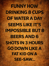 Drink Water 30cm Metal Signs