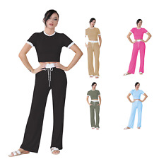 Ribbed Contrast Wide Leg