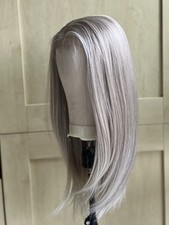 High Quality Synthetic lace front wig highlighted platinum Blonde Straight 