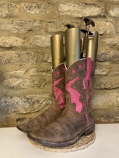 Macie Bean Boots Womens Brown Embroidered Leather Cowboy Boots Size UK 5.5 US7.5