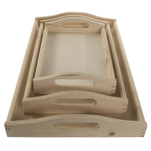 Wooden serving tray with - wooden,