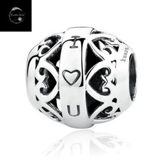 Sterling Silver 925 Charm I Love You Heart Bead - Friend Wife Daughter Mum