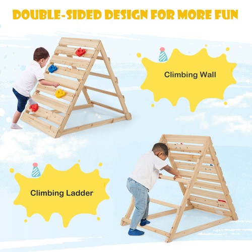 Wooden climbing frame with - climbing,