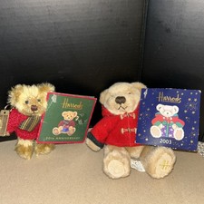 Harrods 20th Anniversary & 2003 Teddy Bear Keyrings with Tags 