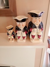 3 Vintage Toby Jugs Number 1 and 2 and 4 Tony Wood Staffordshire  Good Condition