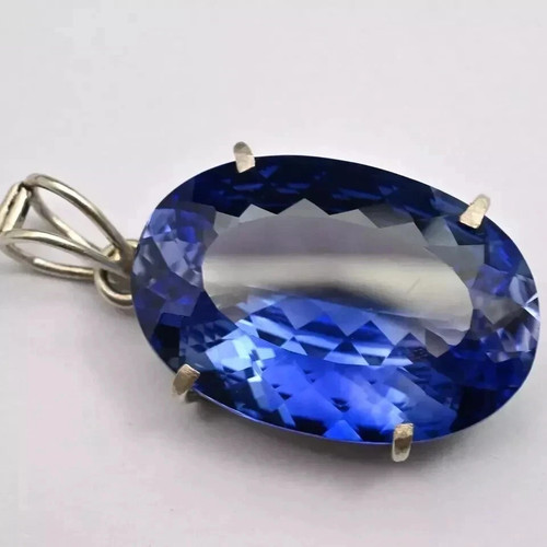 Natural blue sapphire pendant - natural,