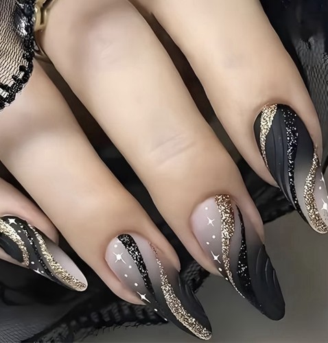24x false nails - 24x, black