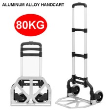 80kg Heavy Duty Folding Aluminium Hand Truck Trolley On Wheels Sack Cart Tool UK