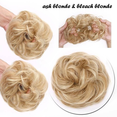 Curly messy hair bun piece - messy,