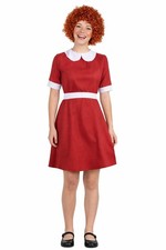 Adults Red & White Annie Dress