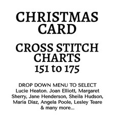 Christmas Card Collection of Cross stitch Charts 151-175 - Drop down to select.