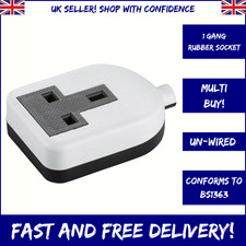 13A Fused 3-Pin1 GANG WAY Rubber UK Socket Heavy Duty Mains Electrical BS1363