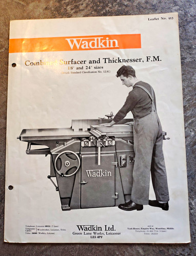 Wadkin combined surfacer - wadkin,
