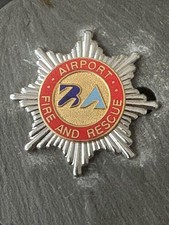 ORIGINAL OBSOLETE BLACKPOOL AIRPORT FIRE AND RESCUE SERVICE CAP BADGE
