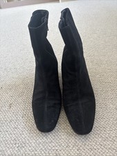 H&M Premium Suede Ankle Boots Black Size 40