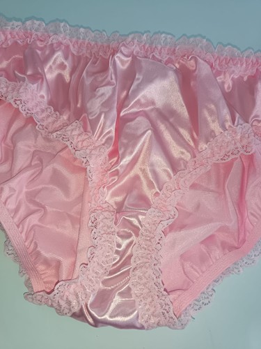Pink satin knickers silky - pink,
