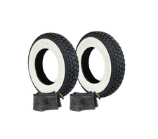 ​VESPA PX 125 150 200 LML RALLY SPRINT - TWO (2) WHITEWALL TYRES & TUBES 3.50x10