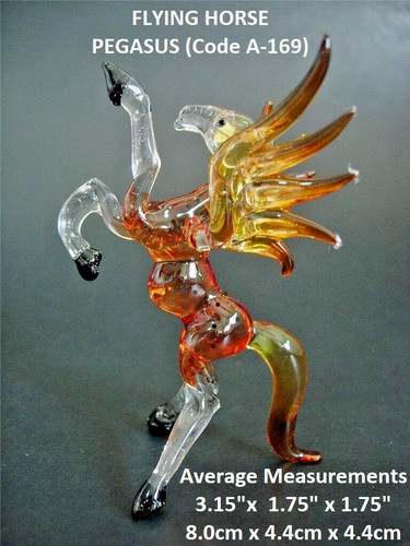 Blown glass horse - blown, winged