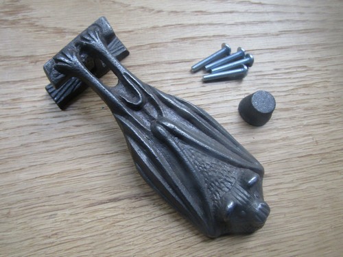 Bat knocker cast - knocker, rustic