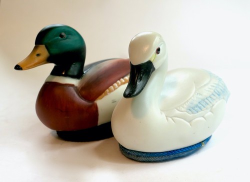 Vintage mallard duck and - vintage, swan