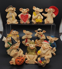Danbury Mint Complete set of piggies Pig of the month x 12