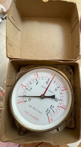 Antique brass altitude gauge - antique,