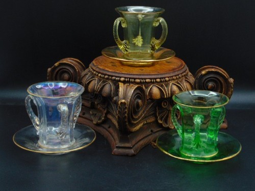 6pc antique bohemian amber - antique, &