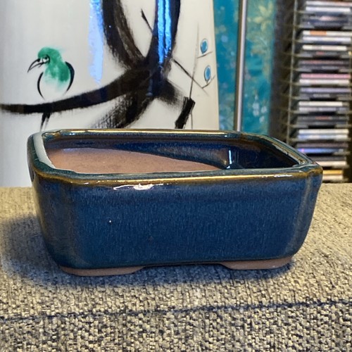 Bonsai pot glazed footed - bonsai,