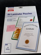 tesco value a4 laminator pouches 12 sheets