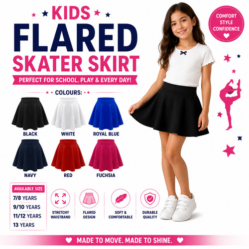 Kids flared skater skirt girls - kids,