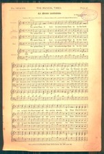 CHORAL SHEET MUSIC & WORDS  TE DEUM LAUDAMUS   THE MUSICAL TIMES 8 PAGES 143/144