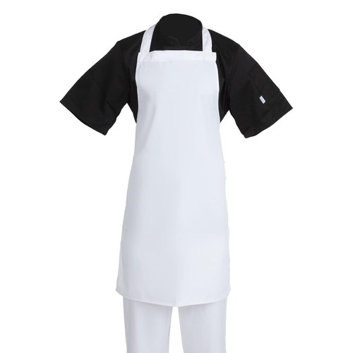 White bib apron unisex - white,