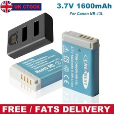 2x NB-13L Battery &LCD Charger