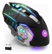 Rechargeable Wireless Mouse RGB LED USB Gaming Mice Laptop PC Mac UK