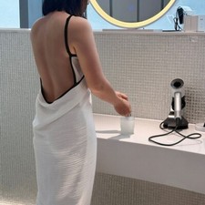 Bathrobe Bath Towel Wrap Womens Wearable Bathtub Shower Dress Bathing Skirt