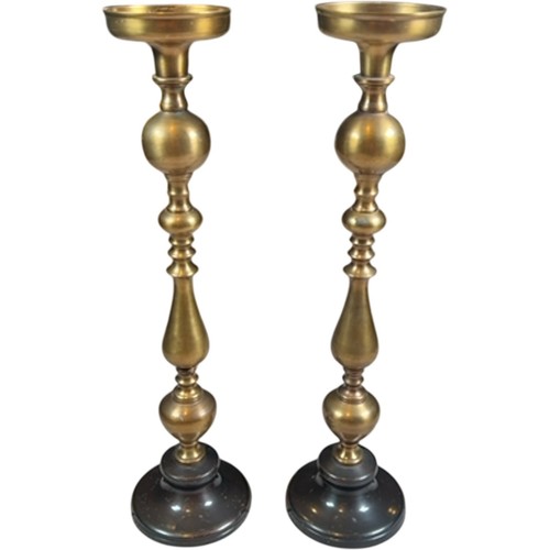Pair tall brass - pair,