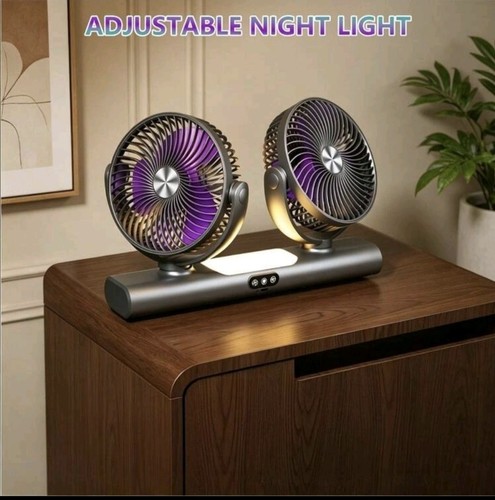 Large dual head portable fan - large, dual-head