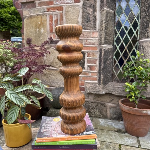 Large wood candle stick - large,