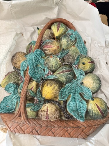 Majolica fig basket - basket, wall