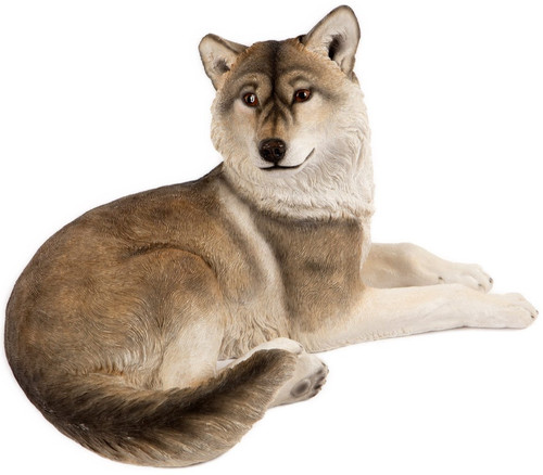Wolf garden ornament resin - wolf,