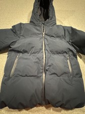 Zara Kids Navy Blue Puffer Jacket Hoodie Zipper Sz 6-7 Years Boys Girls Coat 