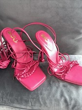 New Ego Pink High Heel Straps Shoes Size 4 