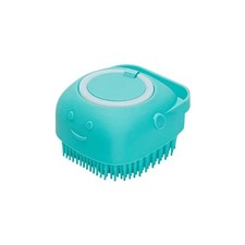 Pet Bathing Brush with Shampo Dispenser Soft Silicone Grooming Brush f Dogs Blue