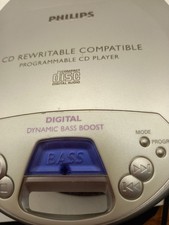 Philips AX1000/00 Personal CD Player with Dynamic Bass Boost Working & earplugs
