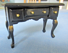 Dolls House 1.12th Scale Black Chinese Drawer Desk/Table