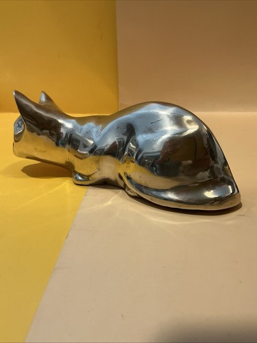 Vintage brass cat figurine - cat,